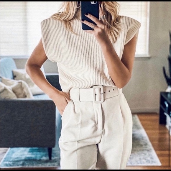 NWT Zara shoulder pad knit top - Picture 13 of 16